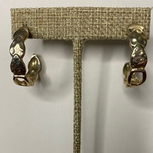 5 for $15 Gold tone hammered Hoop Earrings